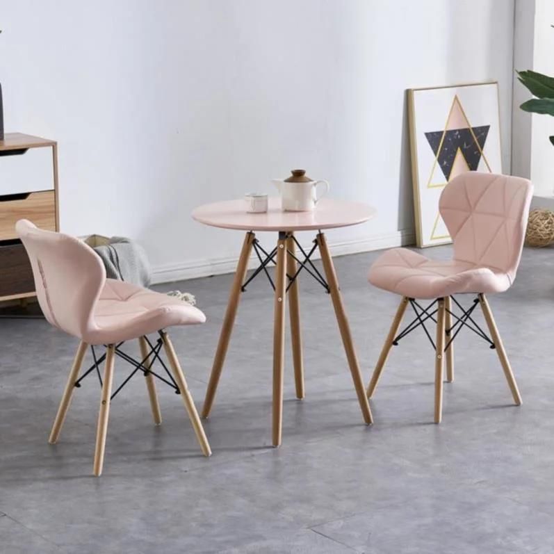 Factory Manufacturer Wholesale Cheap Price Chair High Quality Dining Room Furniture Butterfly Chair Four Legs PU Leather Dining Chair with Solid Wood Legs