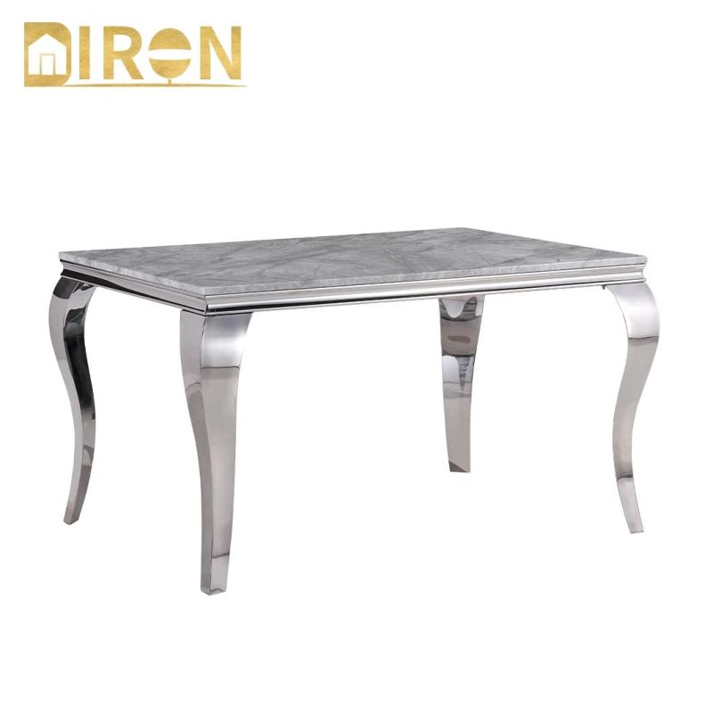 Rectangular Shape Design Concise Hot Sale Stainless Steel Dining Table