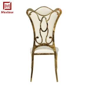 Maxtour Gold Stainless Steel Banquet Dining Wedding Chair for Sale