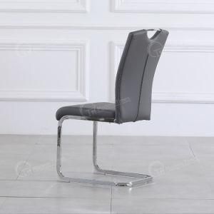 Modern Leather Upholstered Seat with High Backrest Restaurant Outdoor Dining Chair