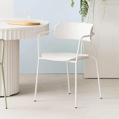 Fashion Coffee Garden Metal Dining Chair with Backrest