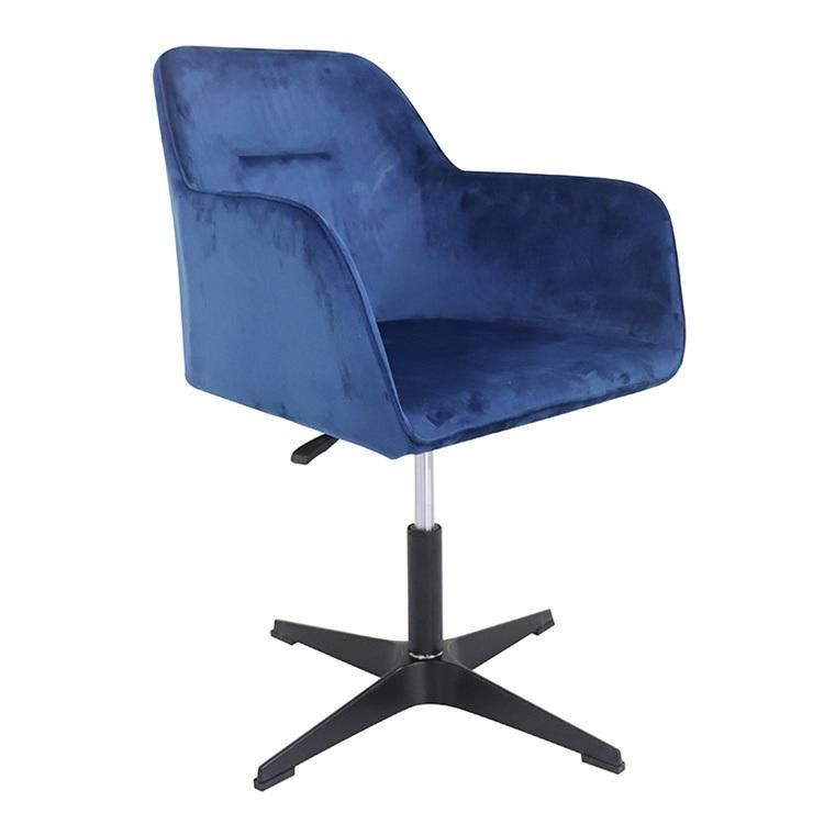 Nordic Deluxe Velvet Adjustable Height Swivel Back Armrest Bar Chair