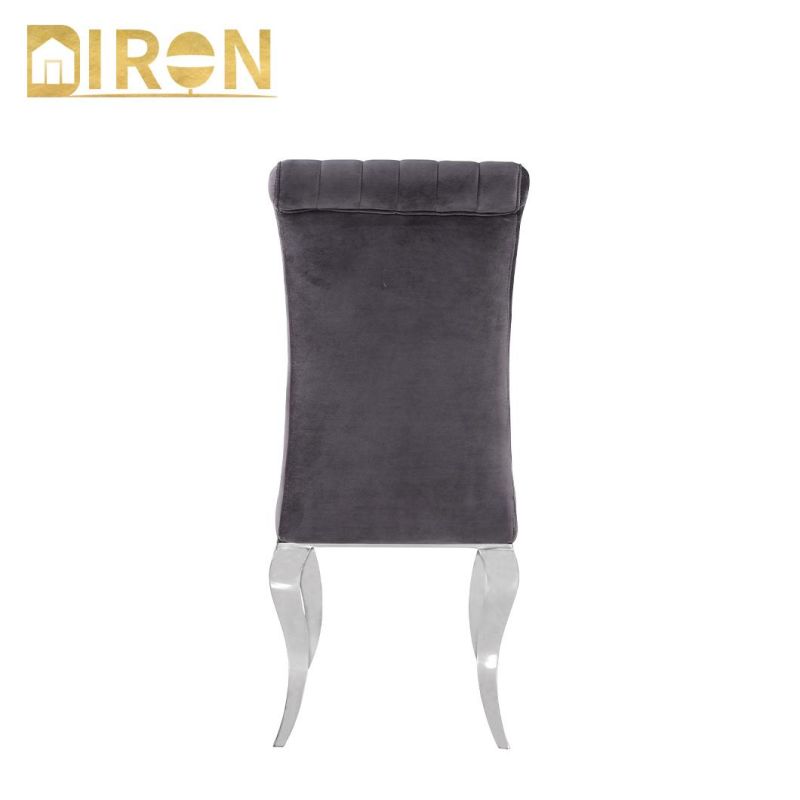 China Home Furniture Factory European Style Stainless Steel Luxury Hotel Banquet Dining Chair