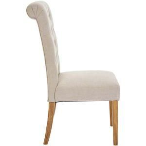Natural Sand Color Armless Chair with Linen Fabric