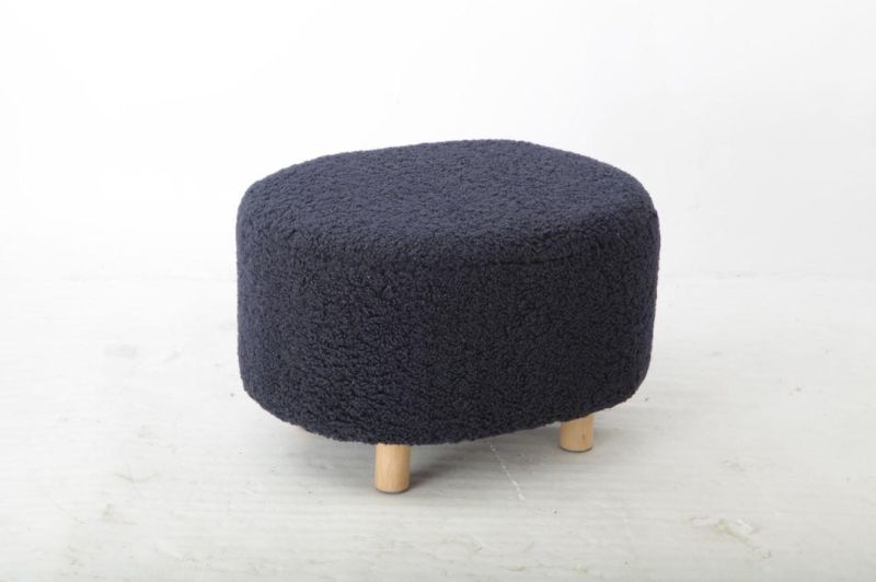 High Quality Wholesale Beautiful Pumpkin Sponge Ottoman Fabric Stool