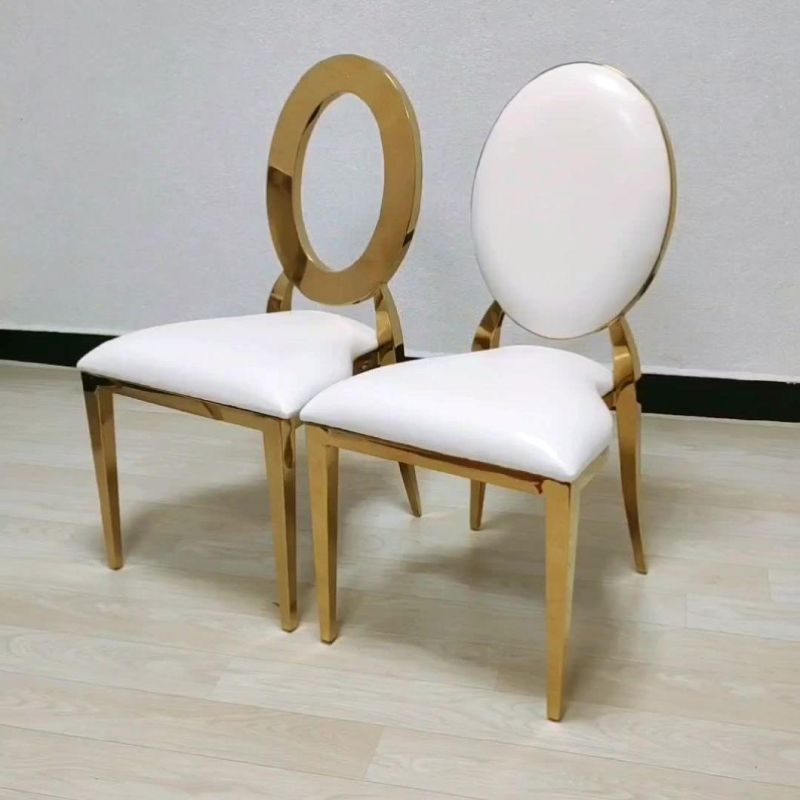 Dining Room Ss Furniture Hotel Leather Dinner Tables Chair Gold Stainless Steel and Modern Luxury Dining Chairs for Event