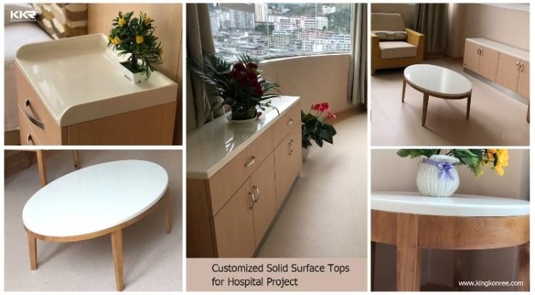 Dubai Popular Custom Sizes Corian Artificial Marble 4 Seats Restaurant Dining Table