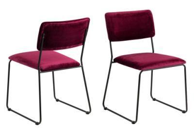 Wholesale Nordic Velvet Modern Furniture Dining Room Chairs Dining Chairs with Metal Legs Gold