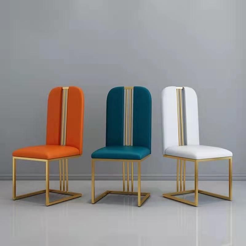 Best Price Leather Dining Chair with Stable Metallic Legs