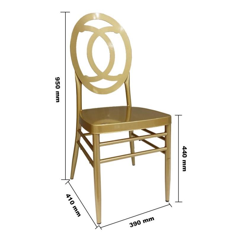 Party Furniture Luxury Style Hotel Banquet Wedding Stacking Metal Dining Chair