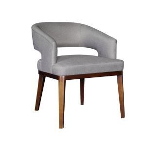 Hotel Furniture Wooden Frame Leg Fabric Arm Chair Dining Chair