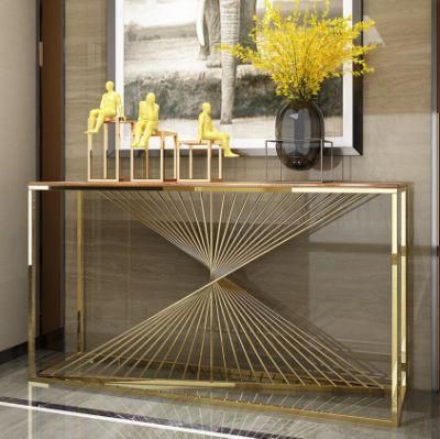 Nordic Post-Modern Golden Personality Porch Table, Metal Decoration Porch Cabinet, Foyer Table, Stainless Steel Console Table