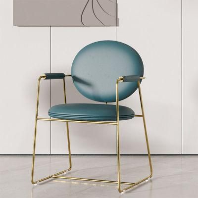 Velvet Comfortable Chair Dining Chairs with Armrest for Students