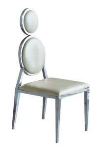 Elegent Silver Metal Upholstered Wedding Dining Chair