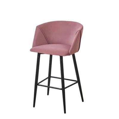 China Design Modern Counter Height Bar Stool with Metal Base