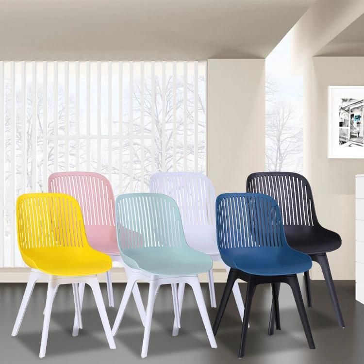 Hot Sale Dining Room Furniture Nordic Modern Black Windsor Side PP Plastic Metal Frame Dining Cafe Chair