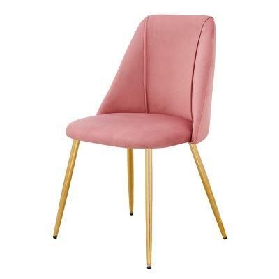 High-End Upholstered Metal Frame Dining Chairs with Brass Decor for Coffee Shop Restaurant Chair