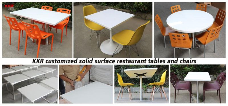 Square Solid Surface Dining Table Restaurant Artificial Stone Table