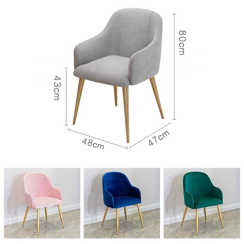 Stylish Fabric Dining Room Furniture Metal Frame Leisure Chair