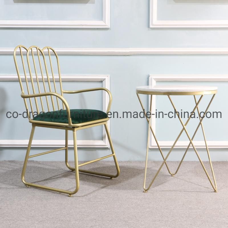 Modern Wedding Furniture Gold Metal Dining Chair with Velvet