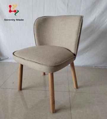 Coffee Shop Furniture Timber Legs Cafe Fabric Dining Chair