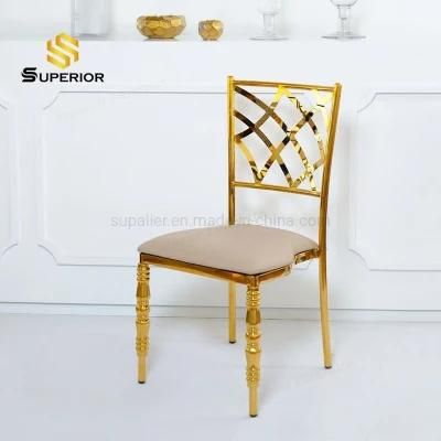Stackable Gold Stainless Steel Frame Chiavari Party Chair for Sale