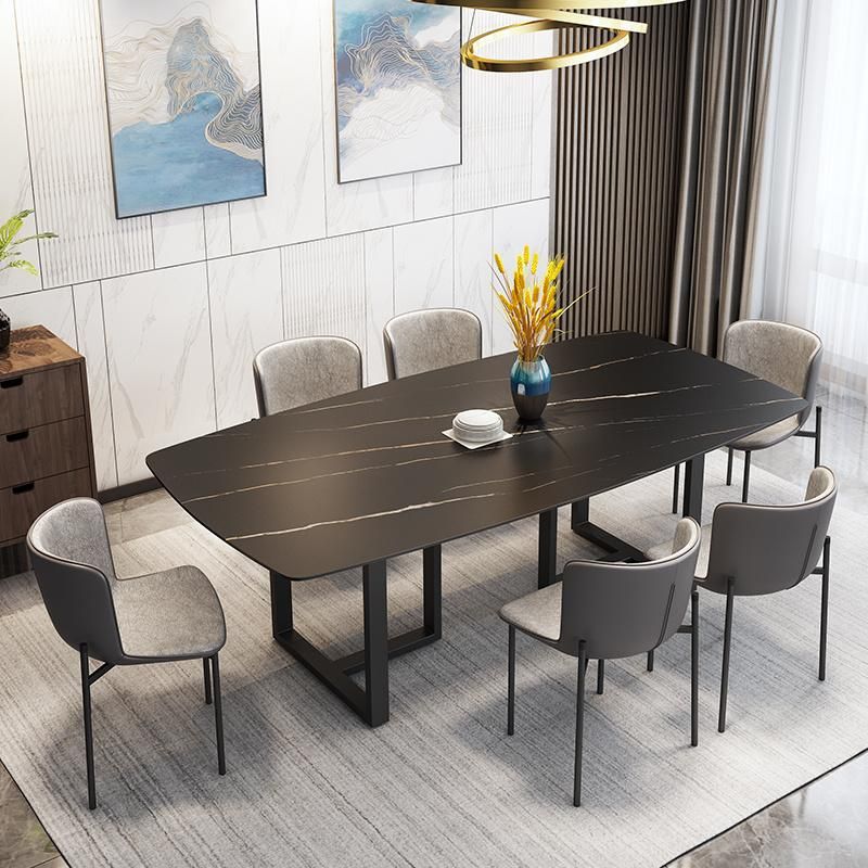 Modern Simple Home Furniture Sintered Stone Dining Table with Chair