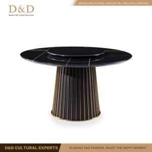 Modern Wooden Round Table with Marble for Dining Room Furniture