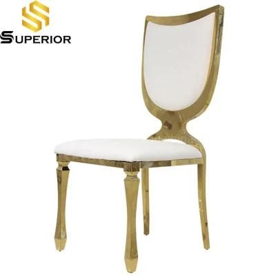 Customized Europe Luxury Stainless Steel Gold Wedding Restaurant Chairs