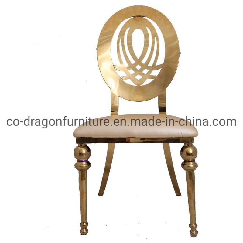 Home Furniture Wedding Furniture Gold Stainless Steel Leather Dining Chair
