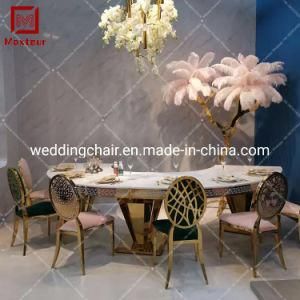 2020 Latest Chivary Wedding Chairs Removable Round Back Stainless Steel Pink Dining Chair