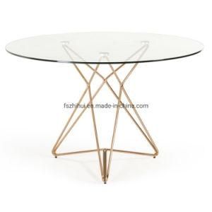 Stainless Steel Base Glass Dining Table