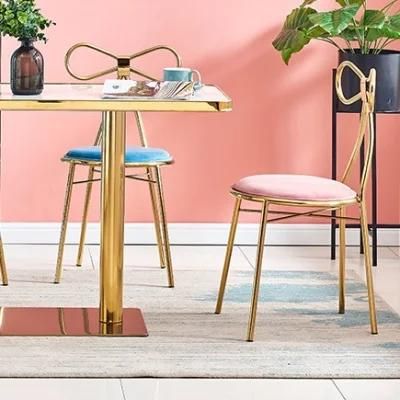 Hot Sale Metal Leg Chair Comfortable Colorful Fabric Dining Chair