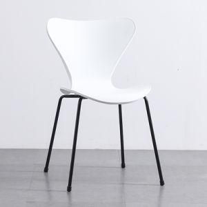 Factory Direct Sale Modern Simple Armless Black Iron Foot Plastic Chair