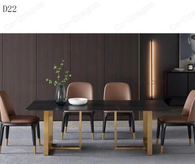 New Design Wedding Furniture Luxury Gold Stainless Steel Dining Table