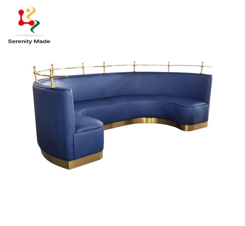 Modern Restaurant Cafe Shop Night Club Sofa Round Shape Fabric PU Upholstery Hotel Booth Seating