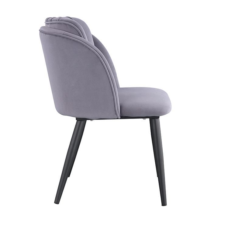 Wholesale Elegant New Design Velvet Leather Upholstery Nordic White Modern Metal Leg White Dining Chair