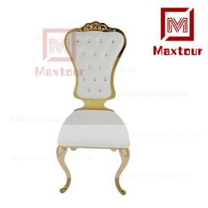 Luxury Stainless Steel Royal PU Leather Dining Chair and Chair