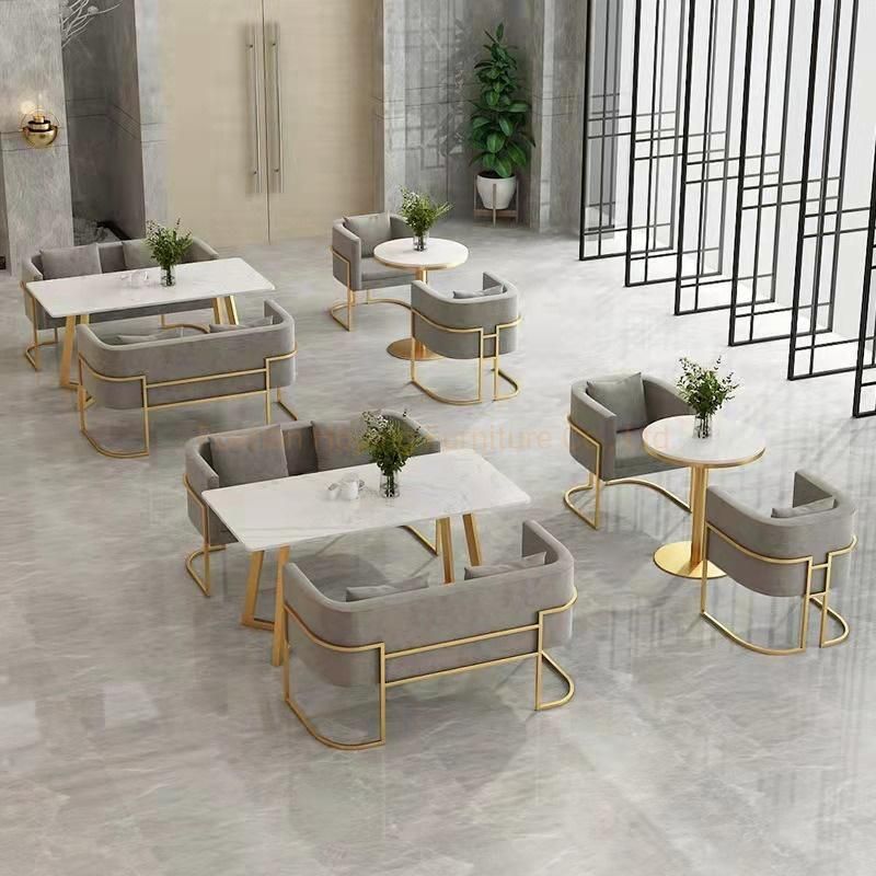 Modern Style Round Tempered Glass Marble Top Dining Set Wedding Chair Furniture Household Ball Stainless Steel Legs Base 124 Seat People Dining Table