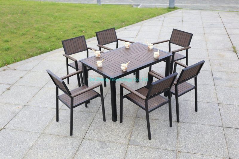 Garden Plastic Wood Folding Dining Sets Table and Chairs Balcony Chairs