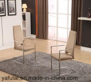 Padded and Comfortable Cushion Stainless Steel PU Dining Chair