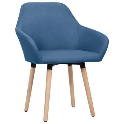 Factory Supply High Quality Home Furniture Wood and Blue Velvet Fabric Upholstered Dining Chairs
