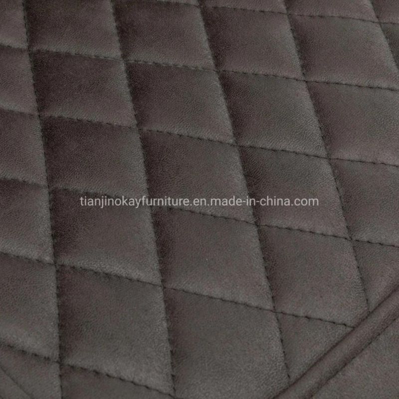 Hot Sale Home Furniture Dining Room Modern Design Grey Velvet Seat and Chrome Leg Dining Chair
