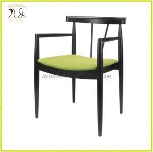 Smile Armchair Chair Dining Chair Wooden with Fabric Seat Pad Hotel Chair