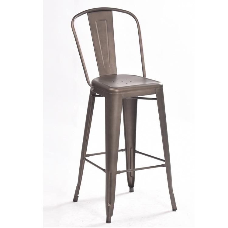 Hotel High Kitchen Metal Frame Rose Gold Metal Chair Modern Dining Chair