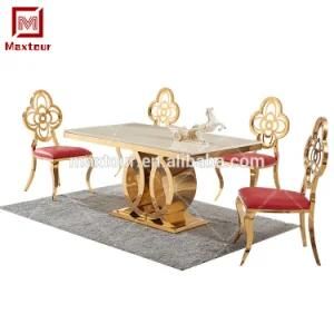 New Design Stainless Steel Marble Dining Table
