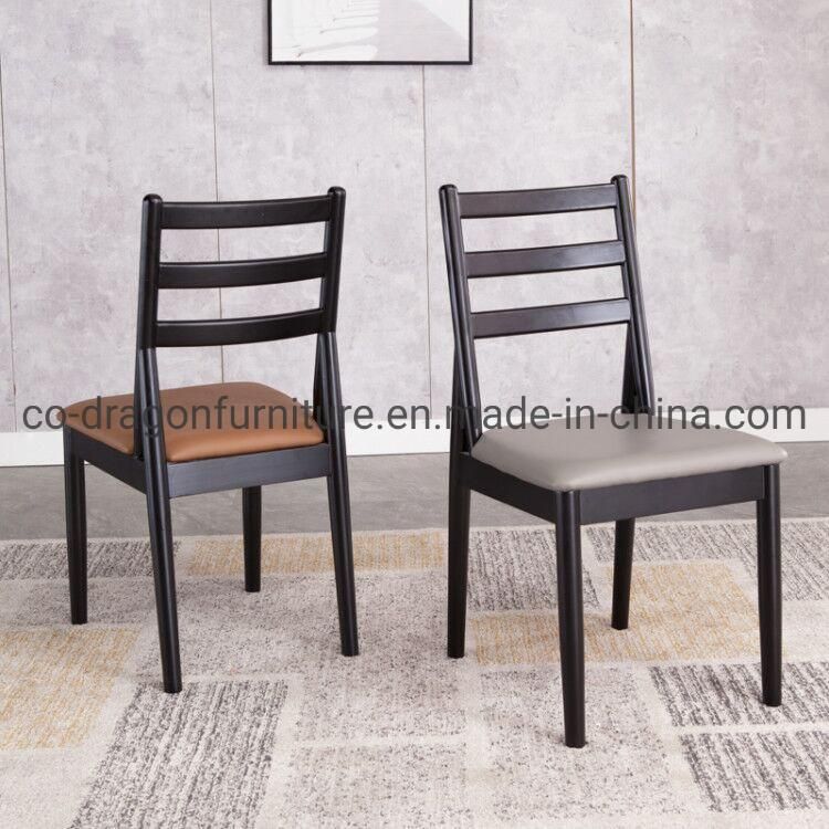 Modern Black Wooden Home Furnitre Leather Software Dining Chair Sets