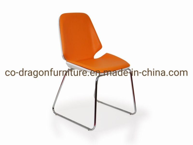 Modern Wooden Furniture Dining Chair with Leather and Metal Legs