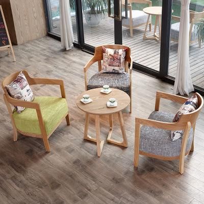 Multiple Colorful Armrest Wood Western Restaurant Chair Wooden Dining Chair Cafe Bar Milk Tea Shop Furniture