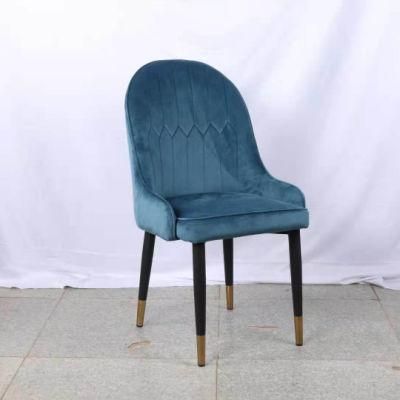 2021 New Design Velvet Fabric Many Color Metal Legs Room Dining Chairs